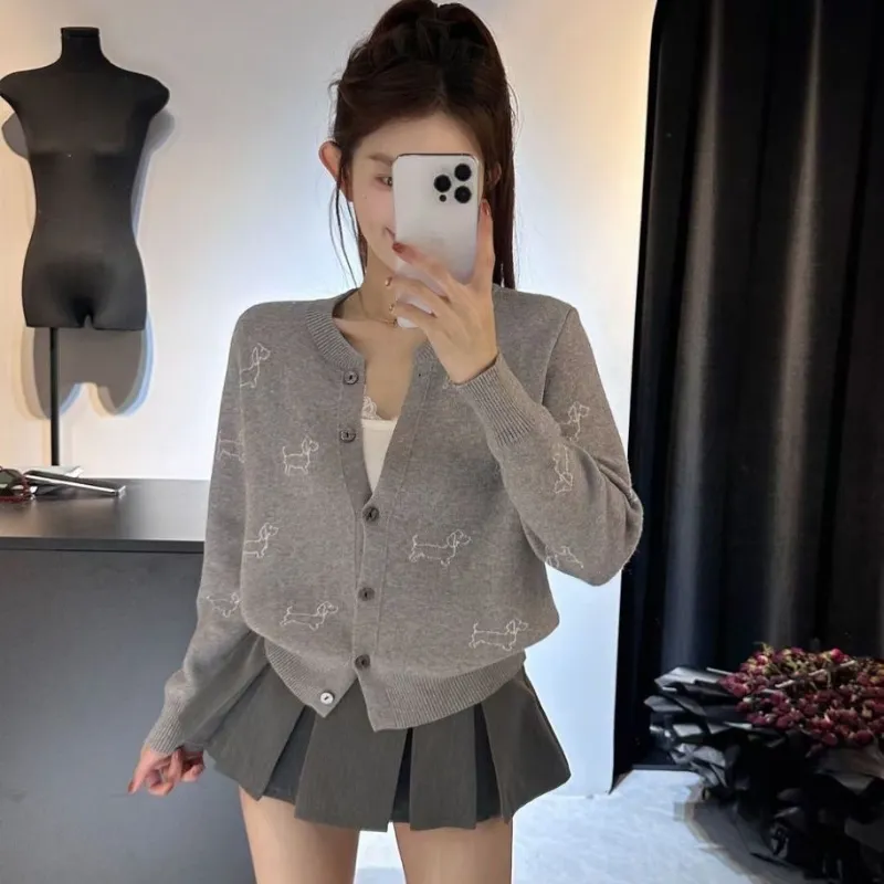 『S-L』 定番 合わせやすい トレンド スウィート カーディガン+スカート