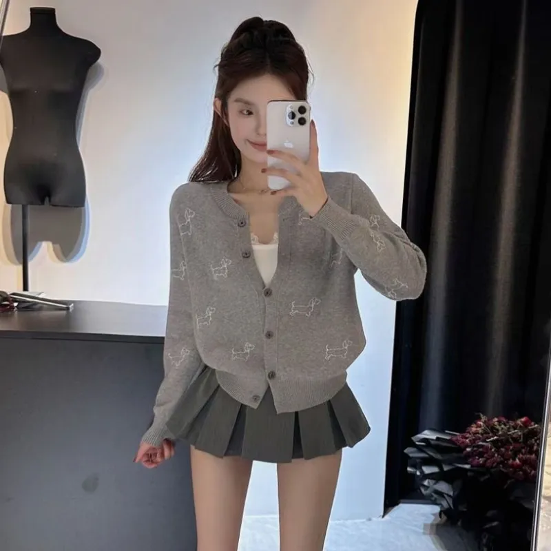 『S-L』 定番 合わせやすい トレンド スウィート カーディガン+スカート
