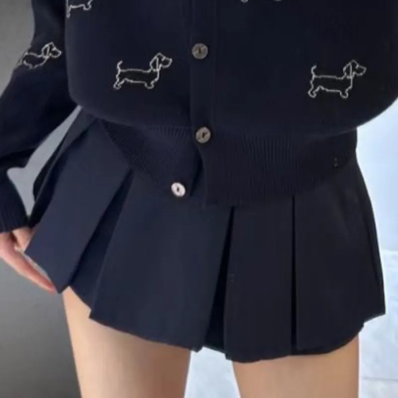 『S-L』 定番 合わせやすい トレンド スウィート カーディガン+スカート