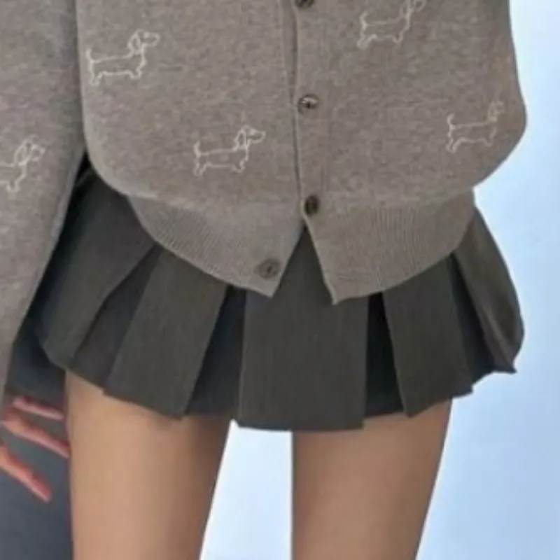 『S-L』 定番 合わせやすい トレンド スウィート カーディガン+スカート
