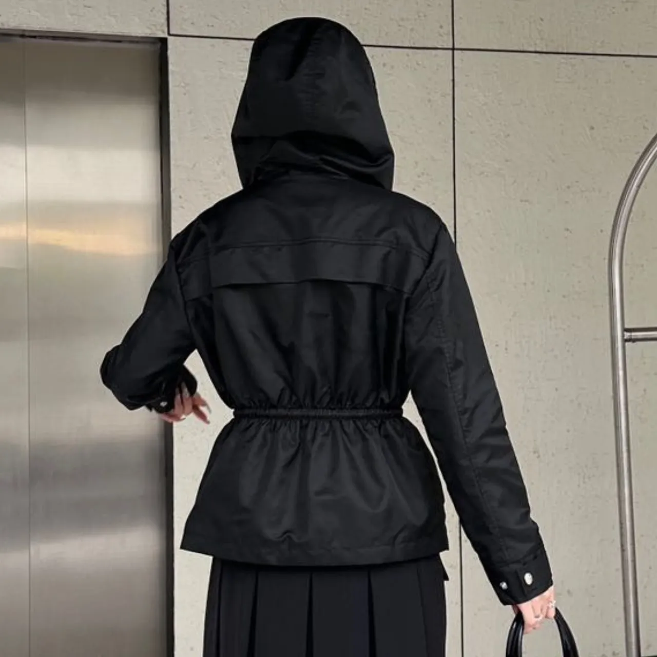 『S-L』帽子は取り外し可能 スタイリッシュ ミニマリスト おしゃれ アウター