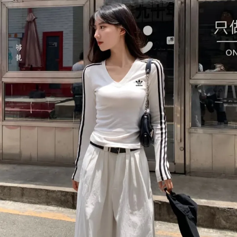 『S-XL』気質いい スポーティ クルーネック リブ編み スリーブバッジ 長袖Tシャツ