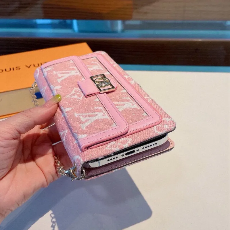 スタイリッシュ ストラップ付き 高級レザー iPhone ウォレット ケース
