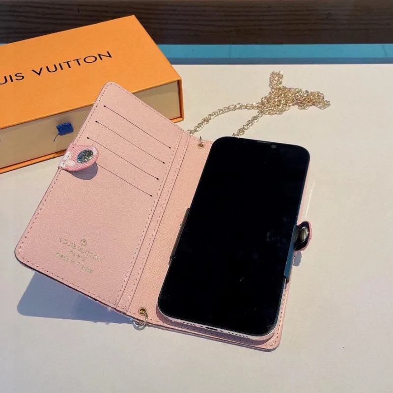 スタイリッシュ ストラップ付き 高級レザー iPhone ウォレット ケース