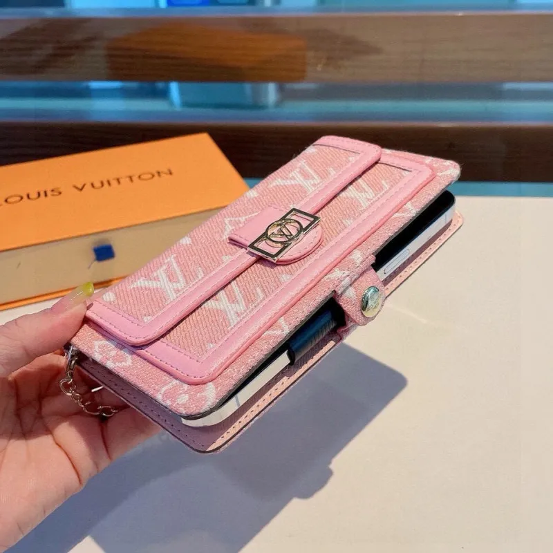 スタイリッシュ ストラップ付き 高級レザー iPhone ウォレット ケース