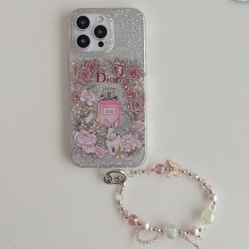売れ筋 トレンド 繊細 高品質 華やか スウィートガーリッシュ スマホチェーン付きスマホケース