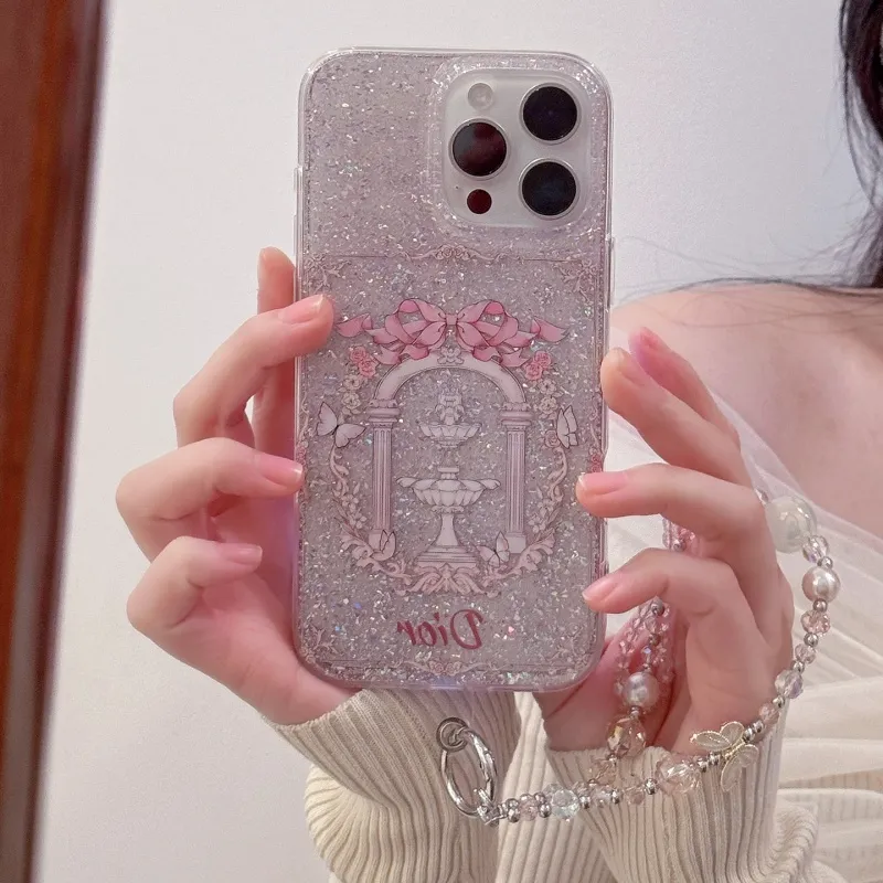 売れ筋 トレンド 繊細 高品質 華やか スウィートガーリッシュ スマホチェーン付きスマホケース