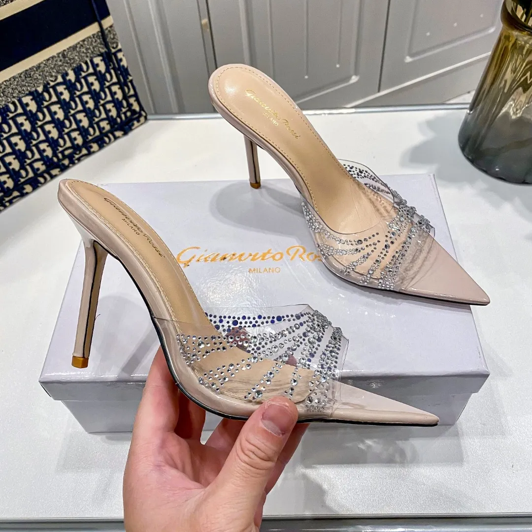 『34-40』ポイントトゥ メッシュ ダイヤモンド付き クール クラシック 使いやすい ハイヒール
