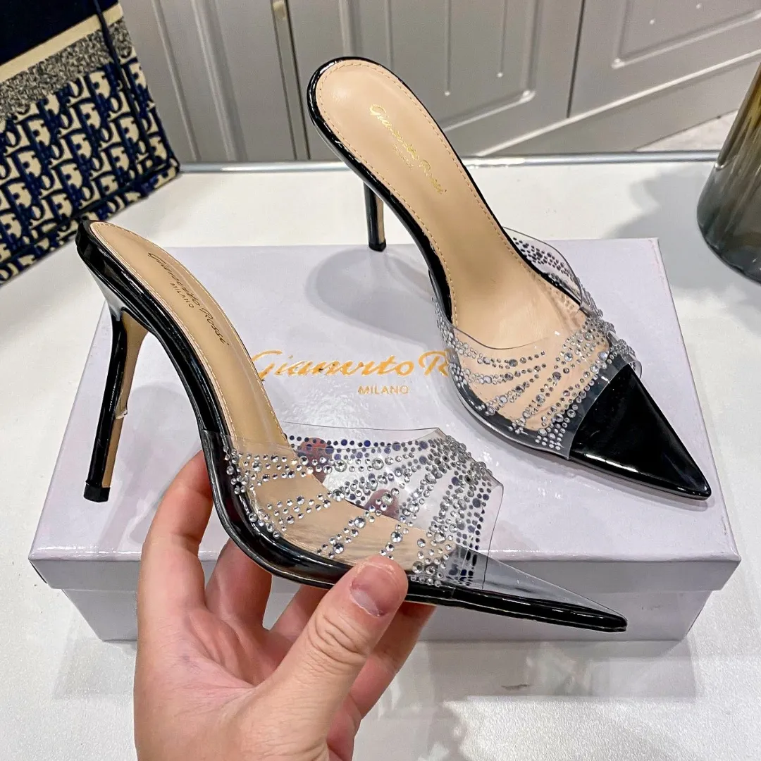 『34-40』ポイントトゥ メッシュ ダイヤモンド付き クール クラシック 使いやすい ハイヒール