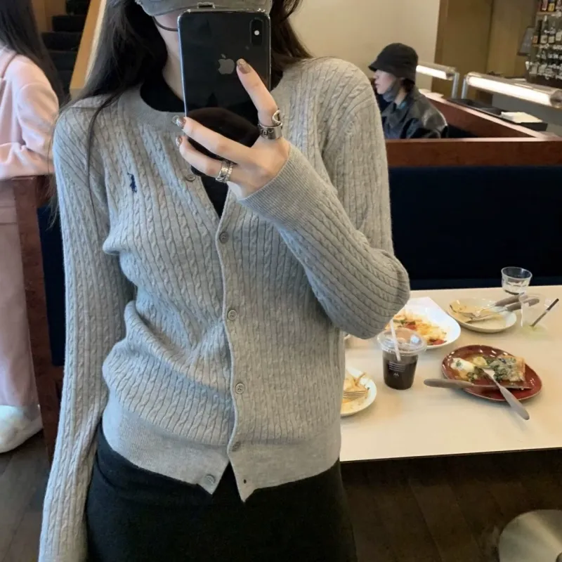 『S-XL』着心地良い ファッション 刺繍 合わせやすいカジュアルニットカーディガン