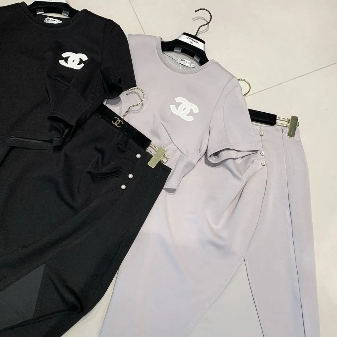 『S-L』着心地良く 着痩せ おしゃれでデザイン性のある 半袖 スカート セットアップ