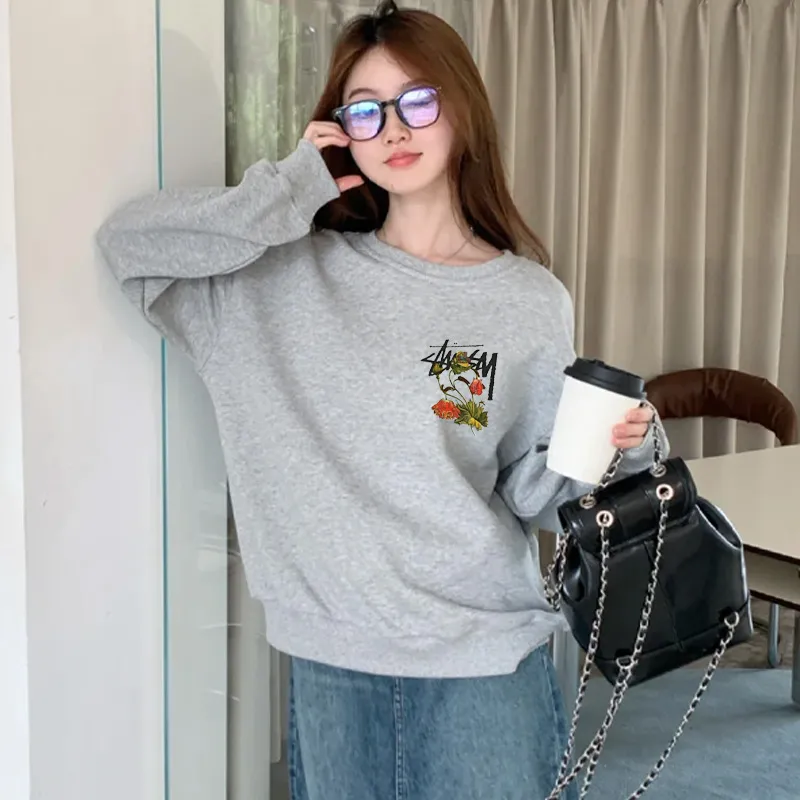 『S-2XL』優しい雰囲気 ゆるい カジュアル 合わせやすい ガーリッシュ プリントトレーナー