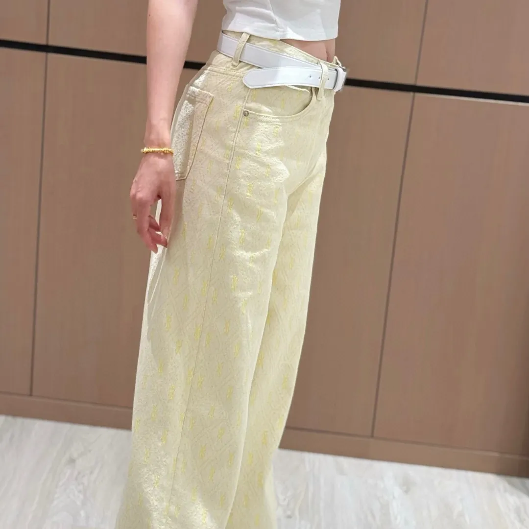 『S-L』ヒット商品 ベルト付き 快適 魅力的 通気性 スムーズ ジャカードデニムパンツ