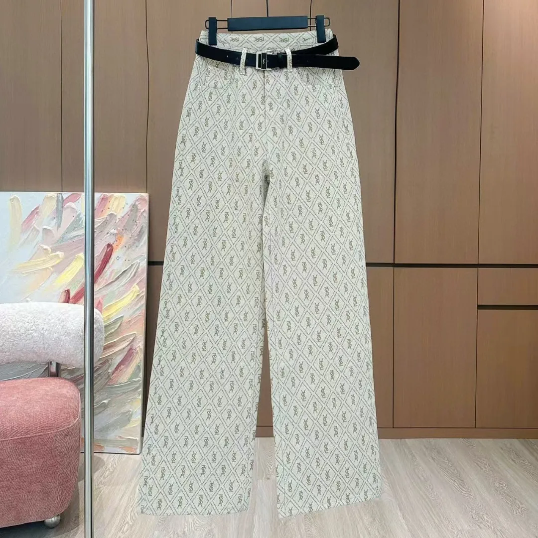 『S-L』ヒット商品 ベルト付き 快適 魅力的 通気性 スムーズ ジャカードデニムパンツ