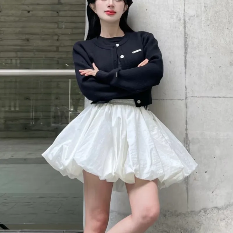 『S-L』目立つ トレンド 軽量  通気性 着瘦せ ガーリッシュ 合わせやすい バルーンスカートスカート