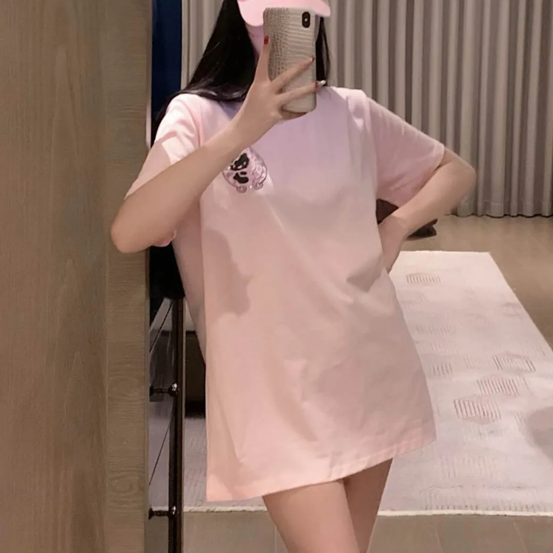 『S-L』かわいい 甘クール ねこ クロス ホットフィックス Tシャツ