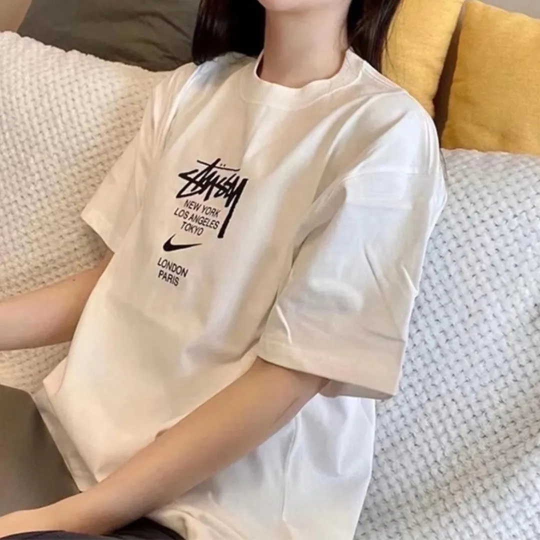 『S-4XL』オシャレ度UP 季節を先取り 特別コラボモデル ゆったりシルエット モノトーン Ｔシャツ