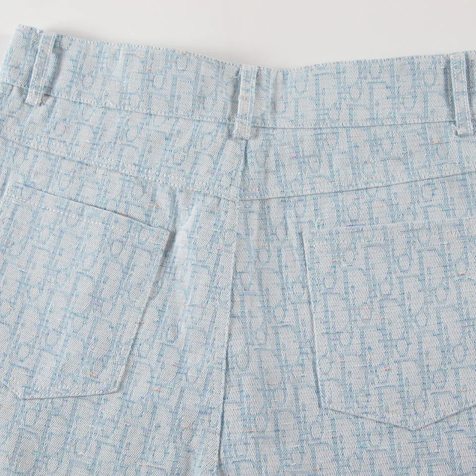『S-XL』新作 フルレターデコデニムシャツ カジュアル ジャカード 半袖 シャツ ショーツ セットアップ