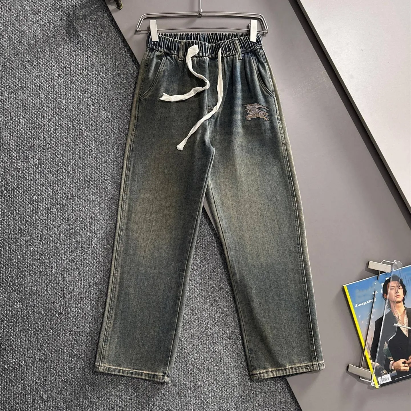 『M-4XL』マストアイテム 日常通勤 快適通気 ルーズ ワイドレッグ デニム ストレート ロングパンツ