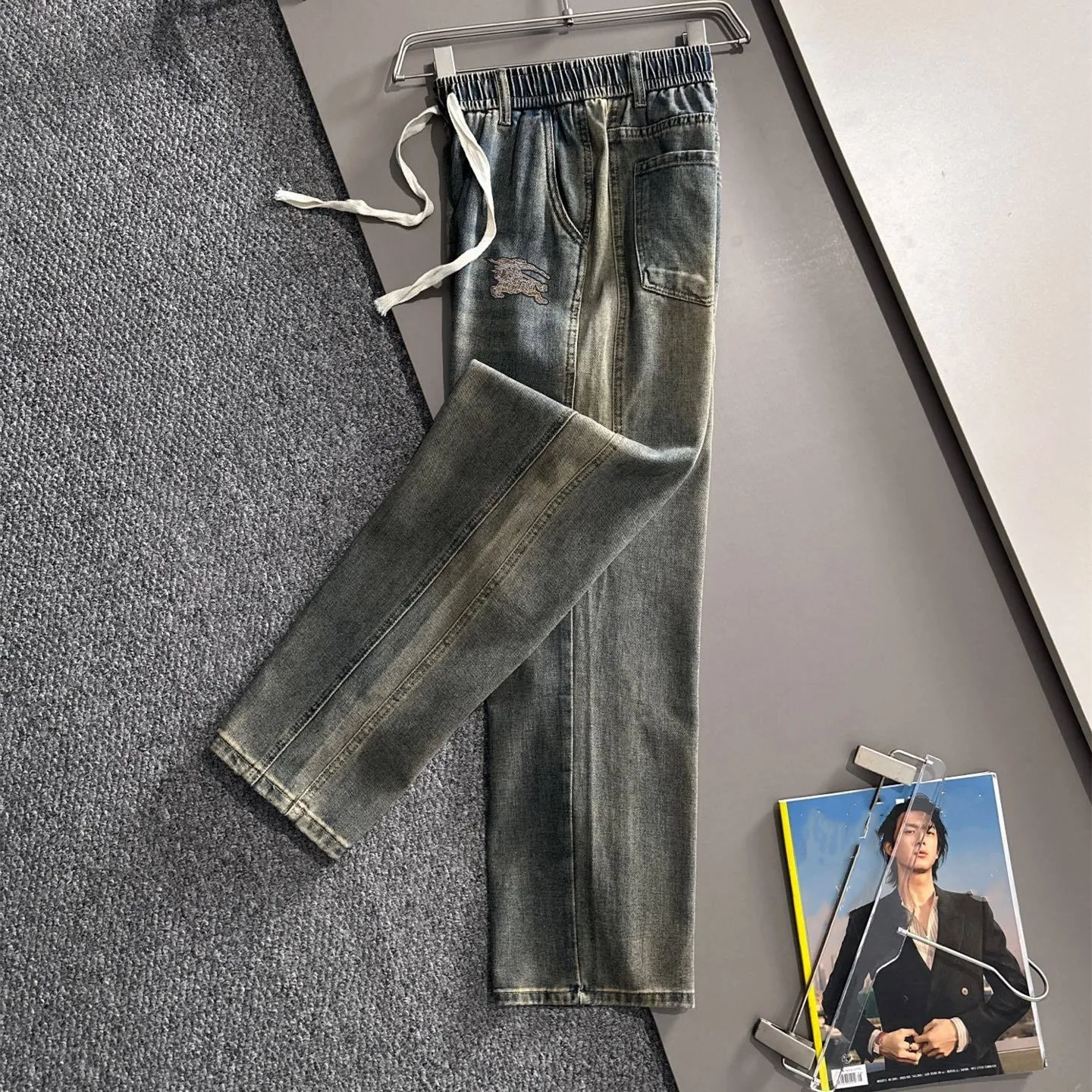 『M-4XL』マストアイテム 日常通勤 快適通気 ルーズ ワイドレッグ デニム ストレート ロングパンツ