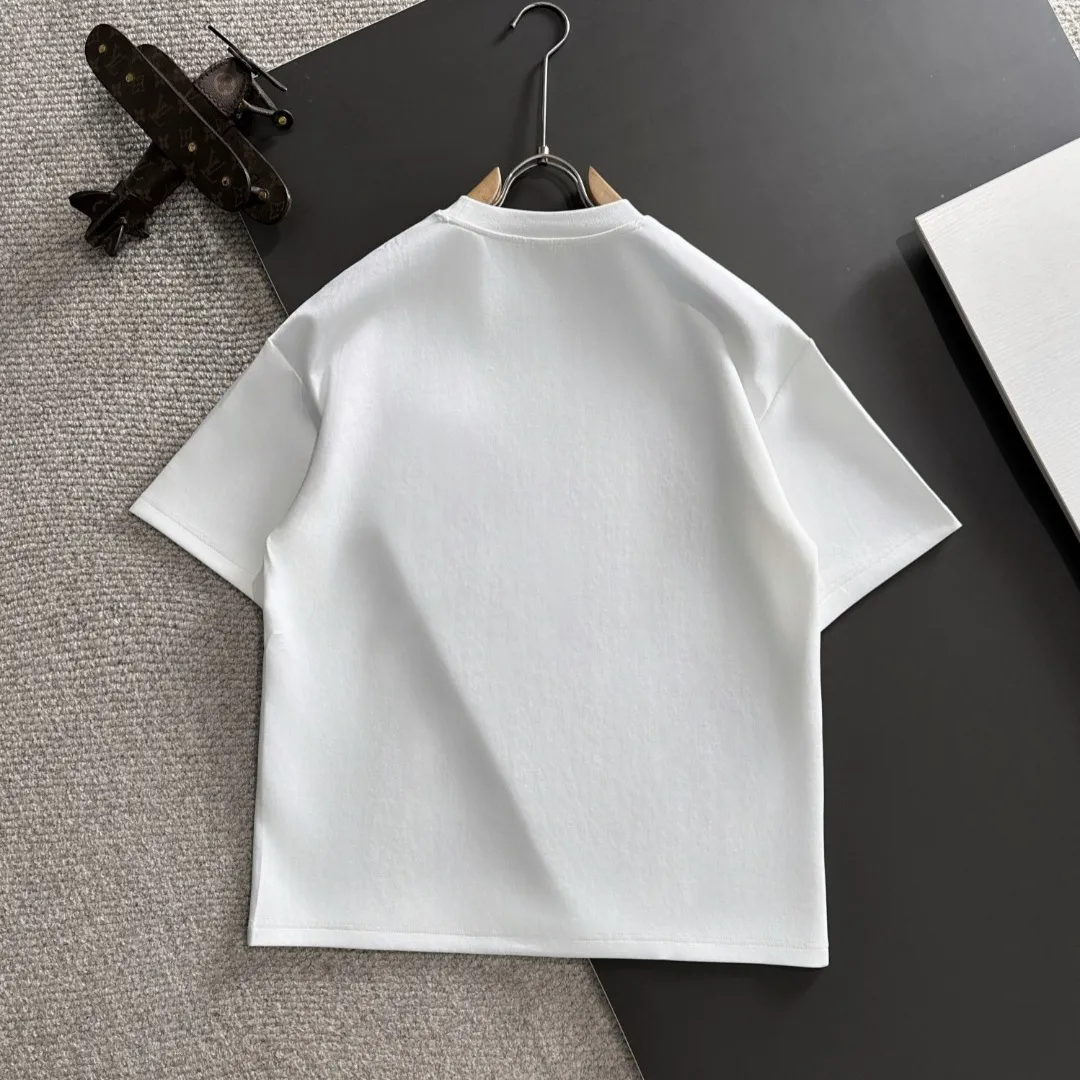 『M-3XL』ユニーク オーダー生地 後襟チェーン フルショルダー カジュアル アクティブ 半袖 Tシャツ