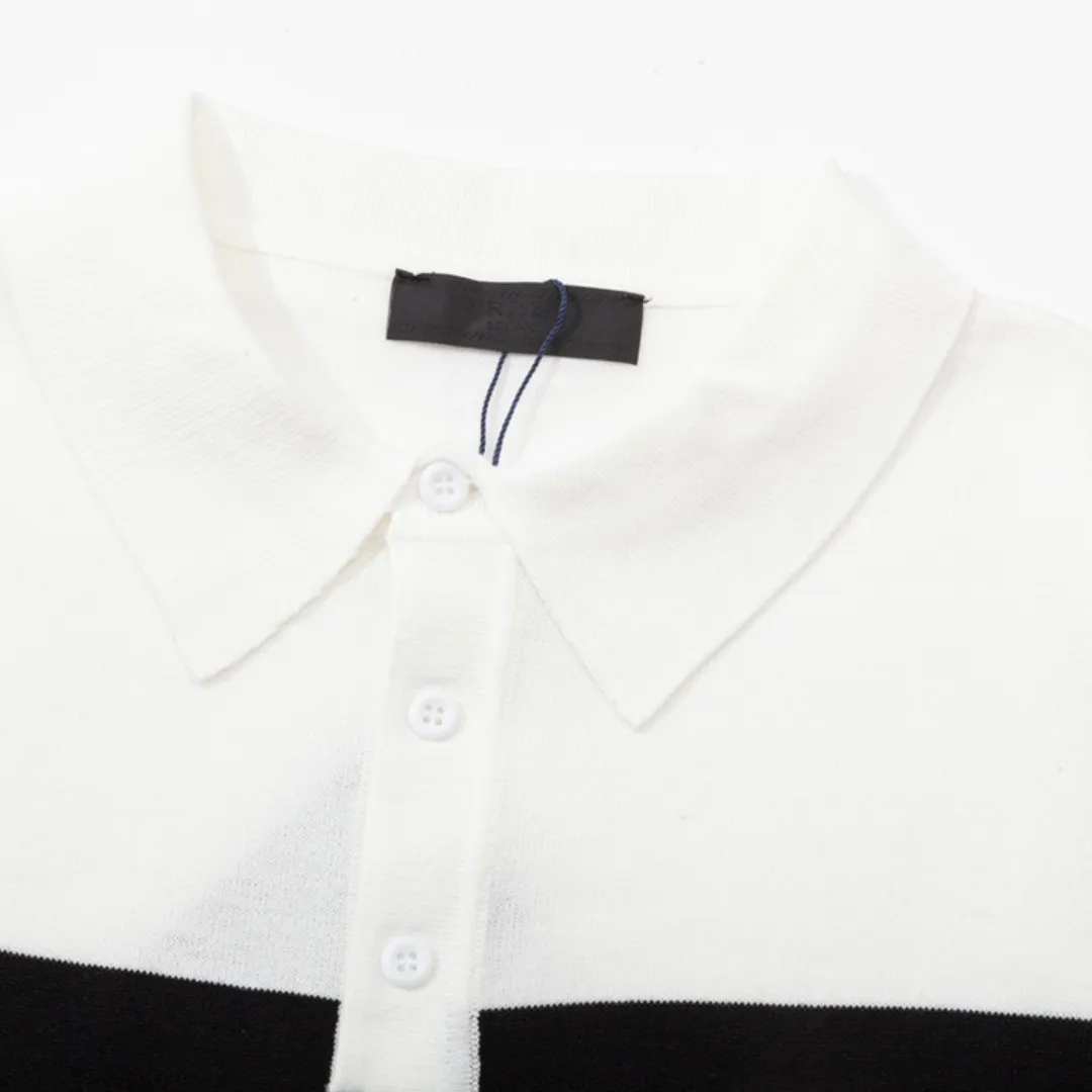 『M-3XL』絶対欲しい おすすめ レトロ 日常 ニット生地 折り襟 2カラー メンズ Ｔシャツ