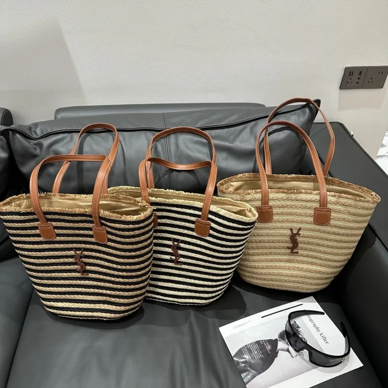 夏用バッグ トレンド 高品質 丈夫な作り 収納力あり リゾート風 大容量かご ショルダーバッグ
