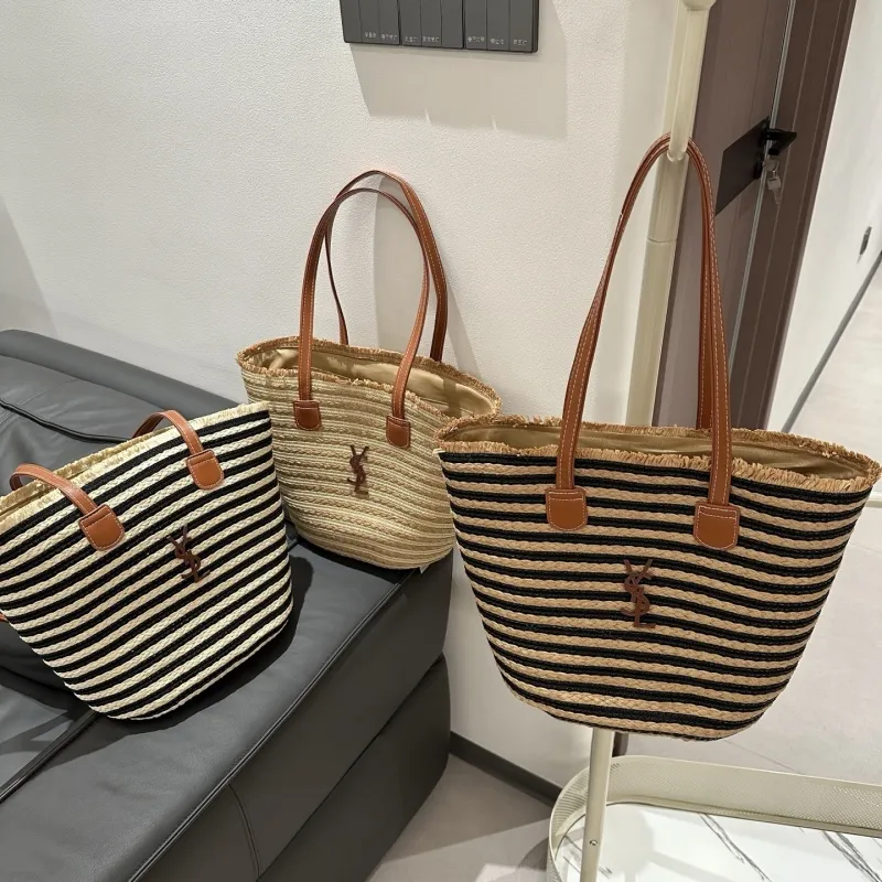 夏用バッグ トレンド 高品質 丈夫な作り 収納力あり リゾート風 大容量かご ショルダーバッグ