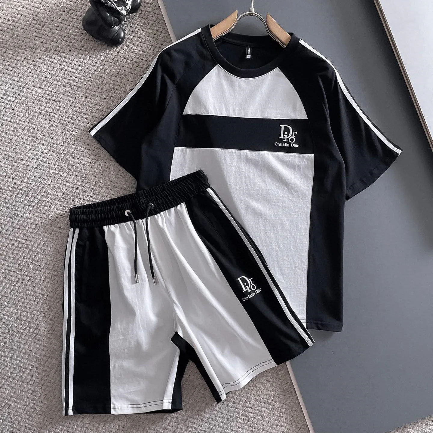 『M-3XL』配色 合わせやすい 着回し力抜群 半袖  ショート パンツ セットアップ