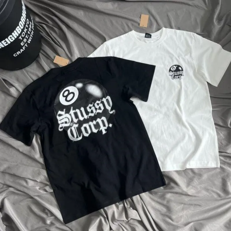 『S-4XL』話題沸騰中 8ボールプリント 大きなパターン クールでハンサム Tシャツ